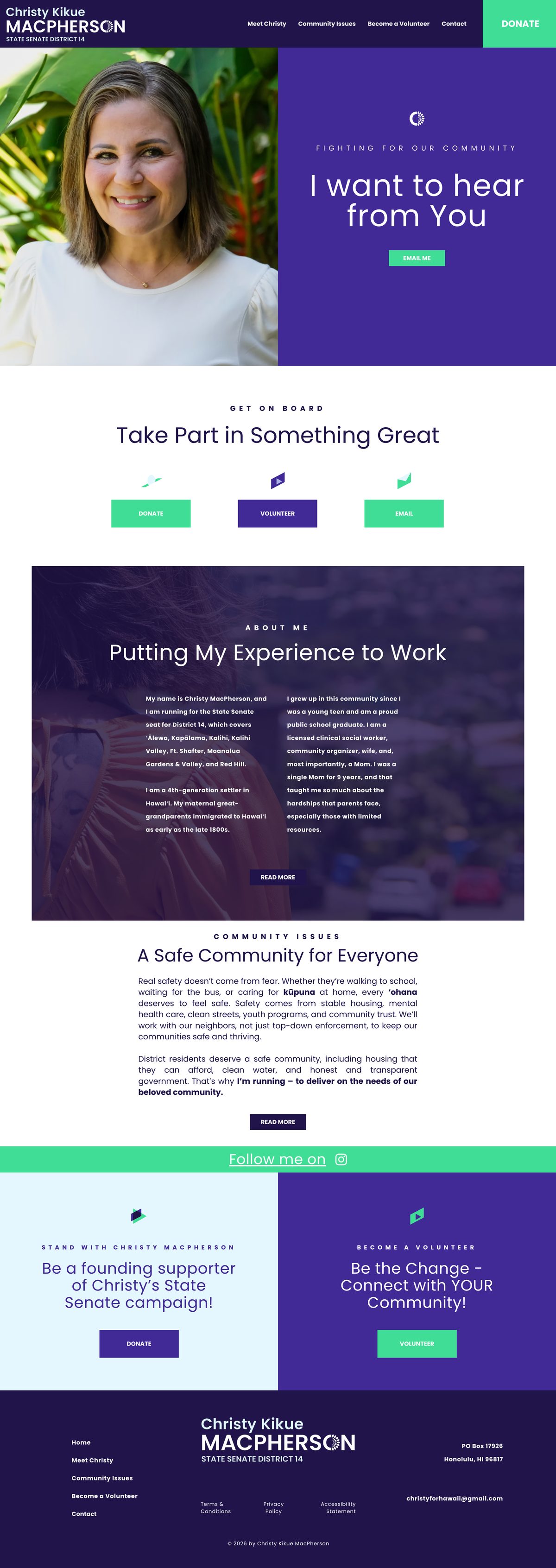 Christy MacPherson — campaign homepage